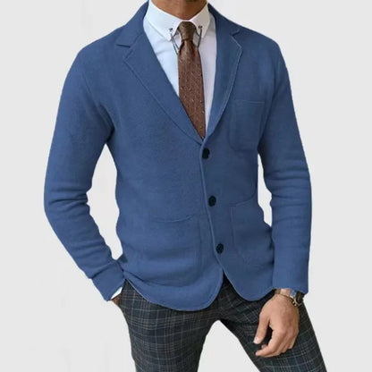 Men's Blazer – Slim Fit – Soft Stretch Knit – Single Breasted – Classic Cut