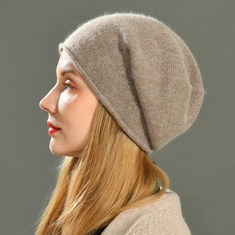 Ilaria Slouch Beanie | Solid With Ribbed Trim Beanie