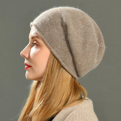 Ilaria Slouch Beanie | Solid With Ribbed Trim Beanie