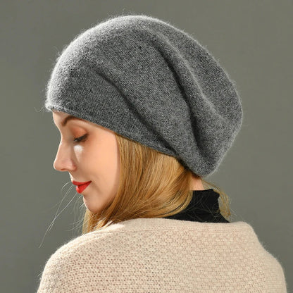 Ilaria Slouch Beanie | Solid With Ribbed Trim Beanie
