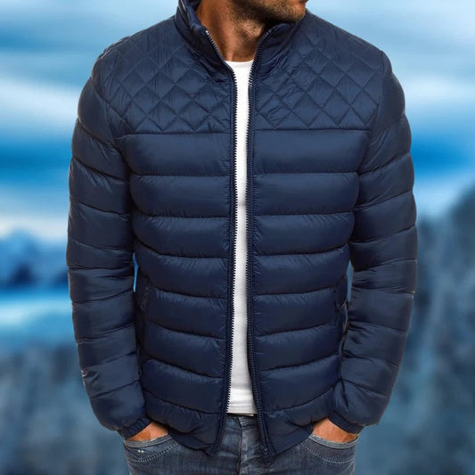 Men's Jacket – Padded – Water-Repellent – Regular Fit – High Collar – Zipper