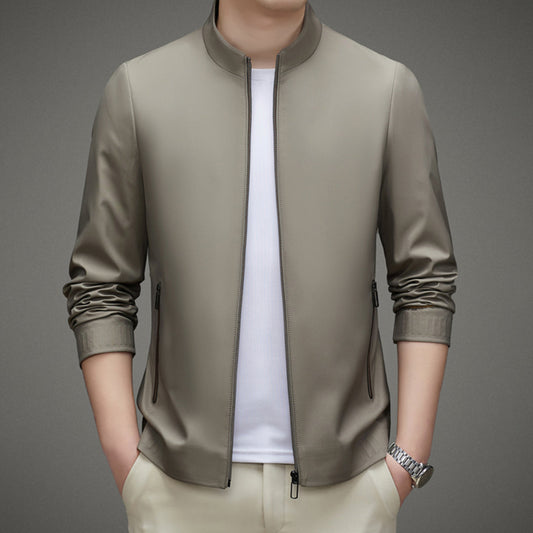 Men's Jacket – Slim Fit – Shoulder Structure – Zipper Closure – Ribbed Cuffs
