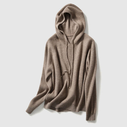 Rosa Relaxed Fit Hooded Sweater | Ribbed Hooded Sweater
