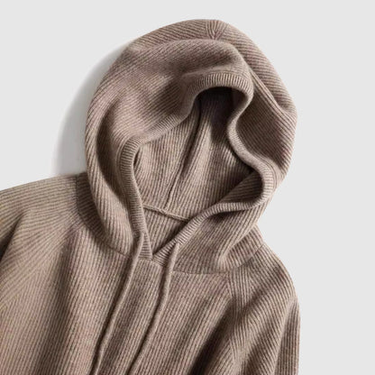 Rosa Relaxed Fit Hooded Sweater | Ribbed Hooded Sweater