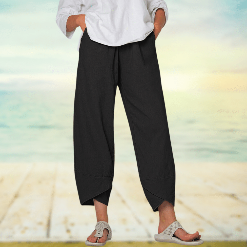 Women's Trousers with Wide Legs – Relaxed Fit – Breathable Fabric – Full Length