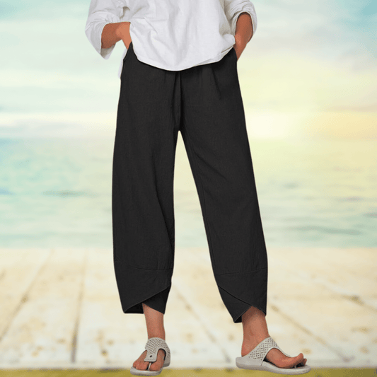 Women's Trousers with Wide Legs – Relaxed Fit – Breathable Fabric – Full Length