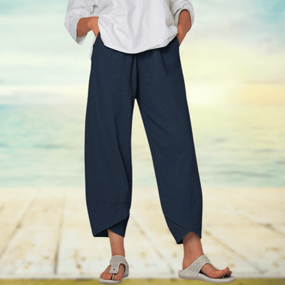 Women's Trousers with Wide Legs – Relaxed Fit – Breathable Fabric – Full Length
