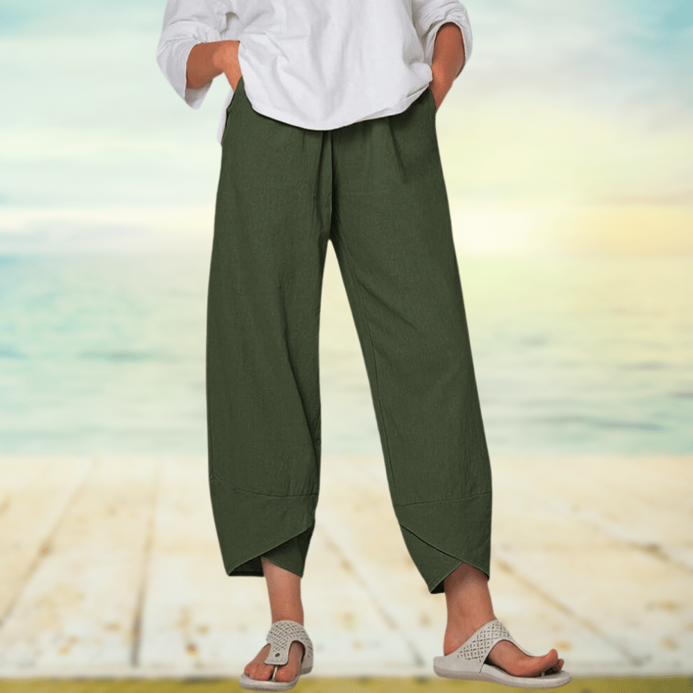 Women's Trousers with Wide Legs – Relaxed Fit – Breathable Fabric – Full Length