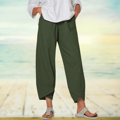 Women's Trousers with Wide Legs – Relaxed Fit – Breathable Fabric – Full Length