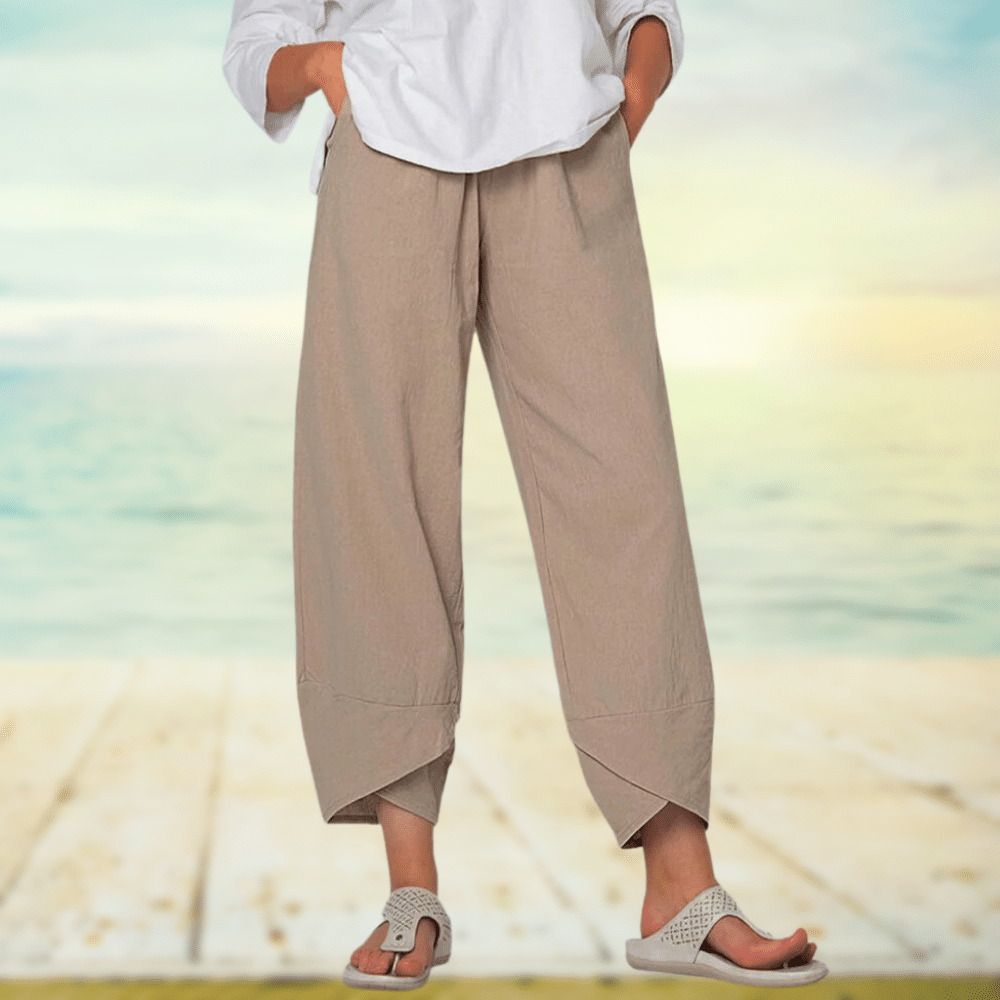Women's Trousers with Wide Legs – Relaxed Fit – Breathable Fabric – Full Length