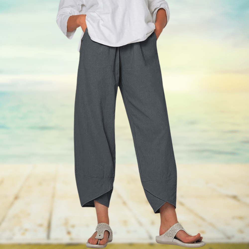 Women's Trousers with Wide Legs – Relaxed Fit – Breathable Fabric – Full Length