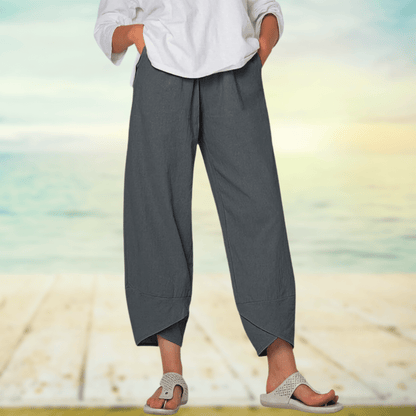 Women's Trousers with Wide Legs – Relaxed Fit – Breathable Fabric – Full Length