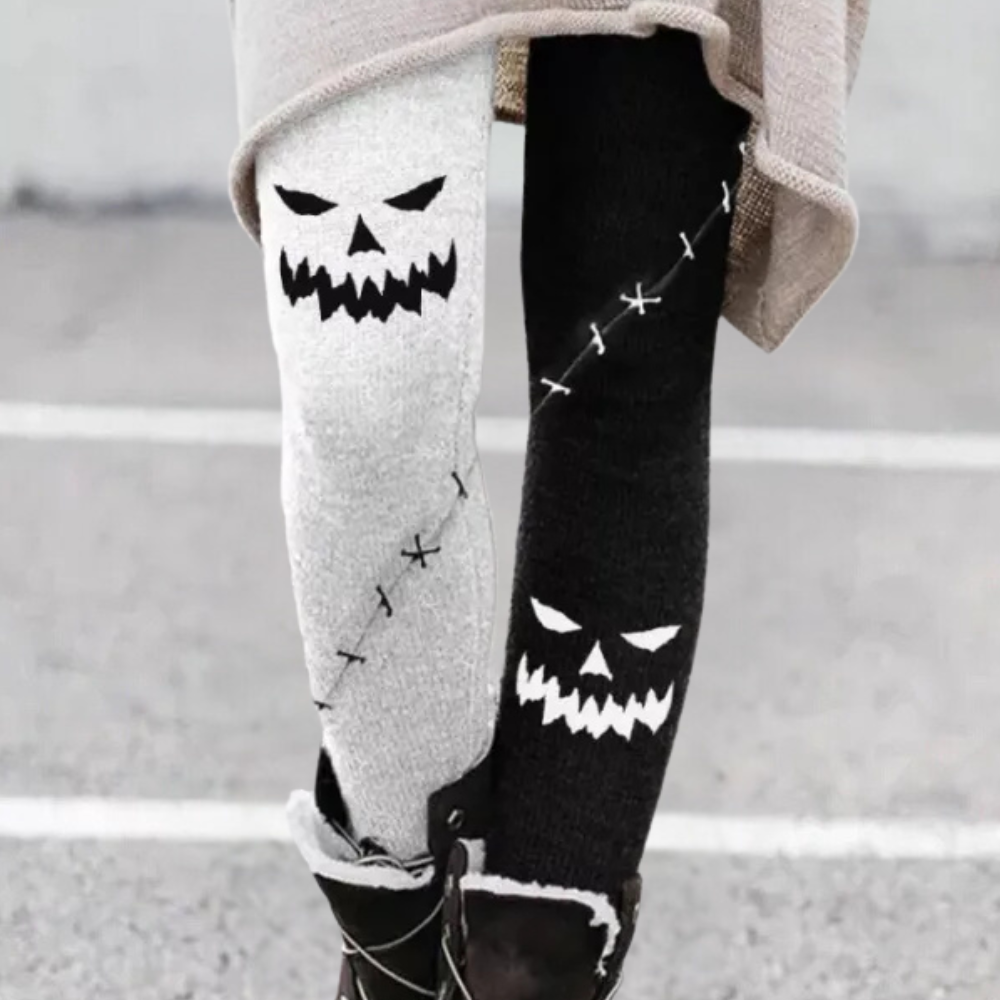 Women's Leggings – Tight Fit – Soft and Breathable Knit – Geometric Pattern – Full Length