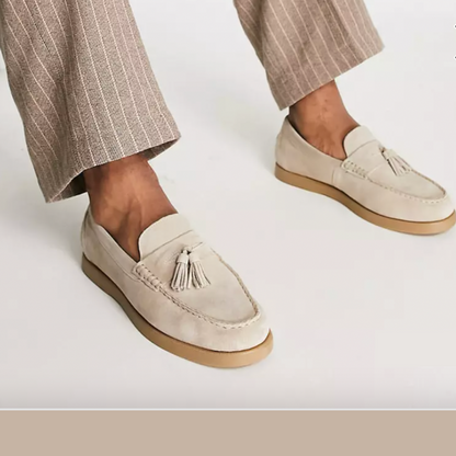 Men's Shoes Loafers – Slim Fit – Soft Fabric – Tassel Detail – Slip-on Smart Style