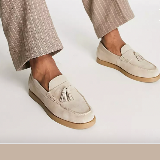 Men's Shoes Loafers – Slim Fit – Soft Fabric – Tassel Detail – Slip-on Smart Style