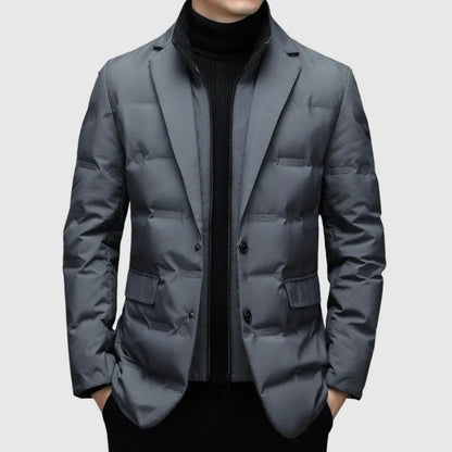Men's Jacket – Tailored Cut – Quilted Blazer Style – Two-Button Closure