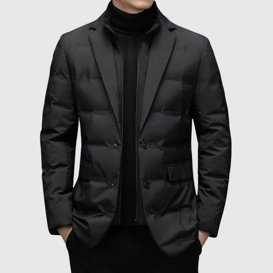 Men's Jacket – Tailored Cut – Quilted Blazer Style – Two-Button Closure