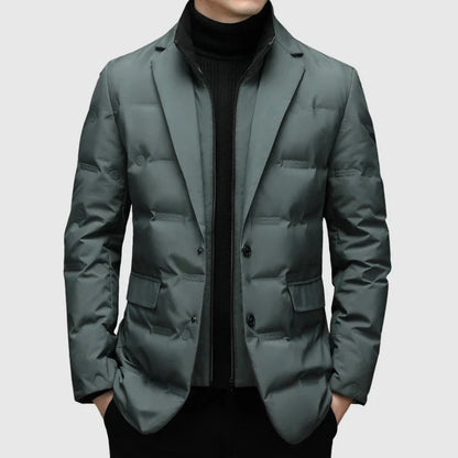 Men's Jacket – Tailored Cut – Quilted Blazer Style – Two-Button Closure