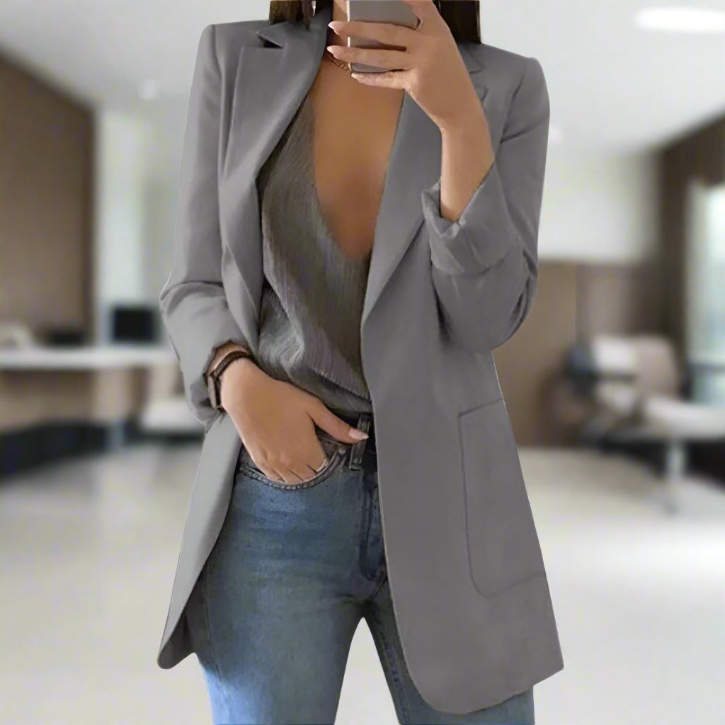 Kvinner Blazer - Skreddersydd Passform - Enkelspent - Klassisk Notch-Slag