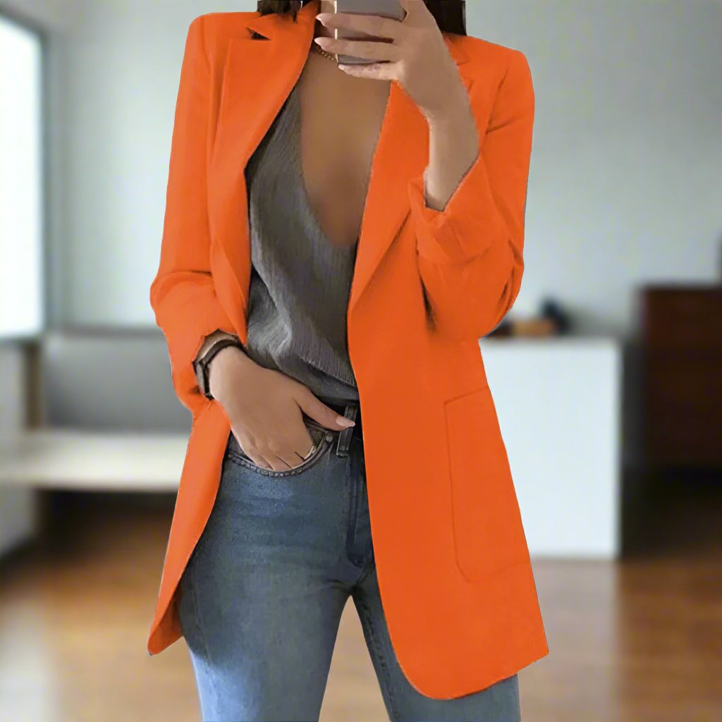 Kvinner Blazer - Skreddersydd Passform - Enkelspent - Klassisk Notch-Slag