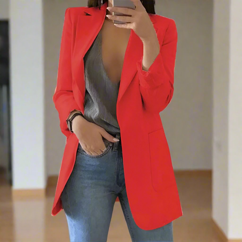 Kvinner Blazer - Skreddersydd Passform - Enkelspent - Klassisk Notch-Slag