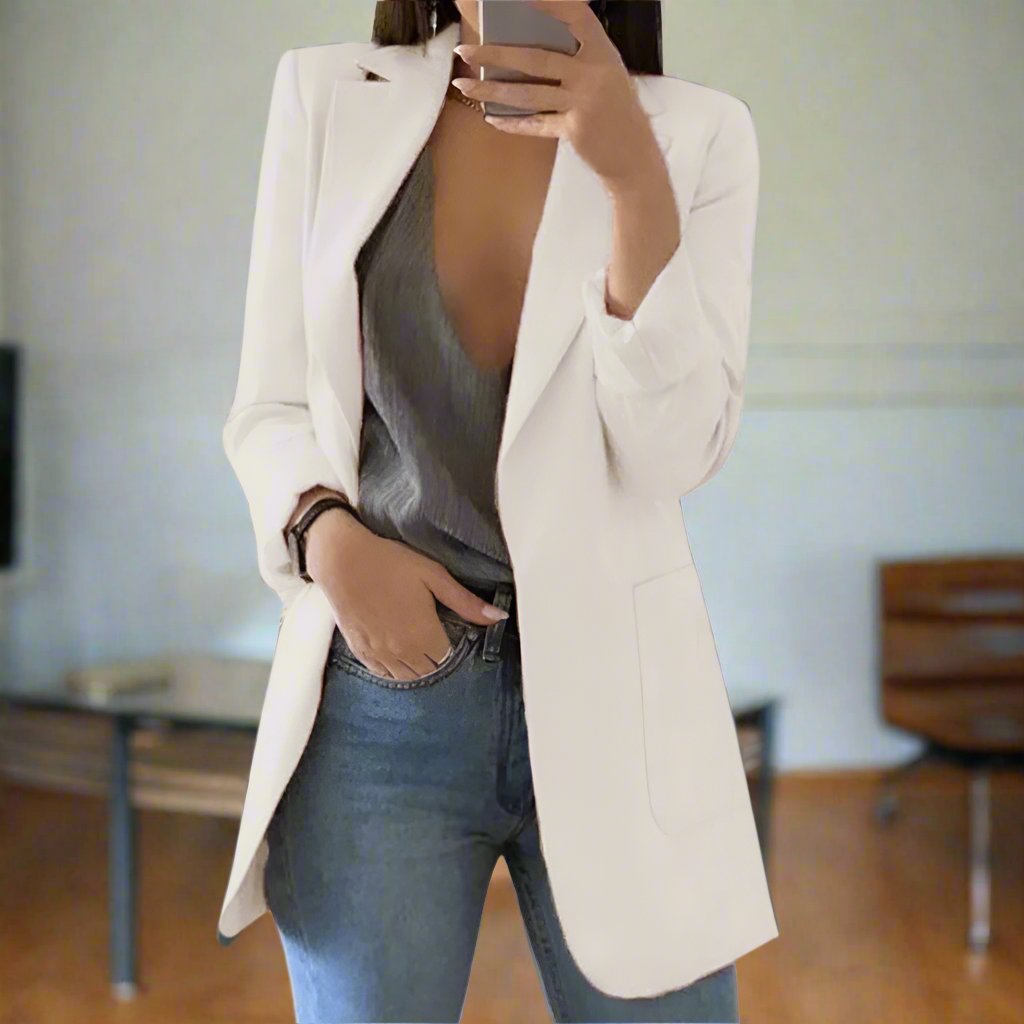 Kvinner Blazer - Skreddersydd Passform - Enkelspent - Klassisk Notch-Slag
