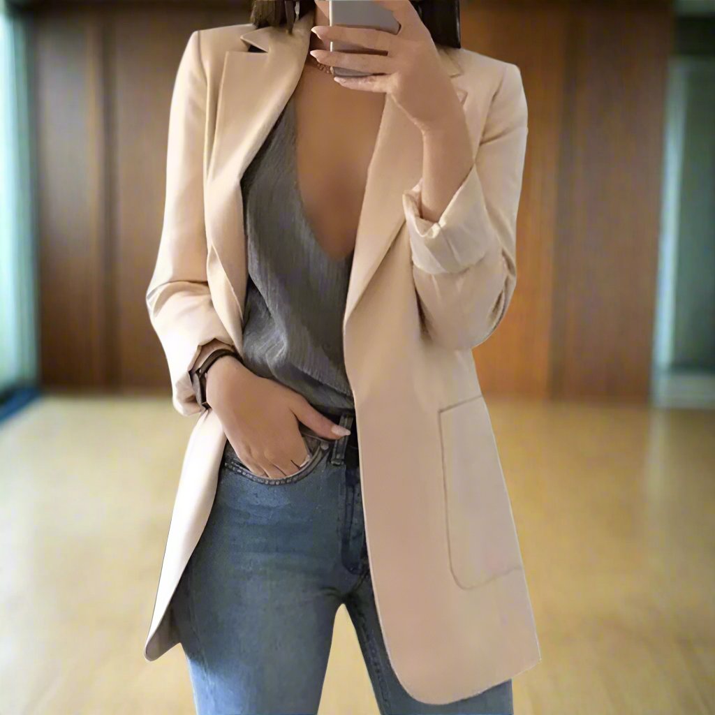 Kvinner Blazer - Skreddersydd Passform - Enkelspent - Klassisk Notch-Slag