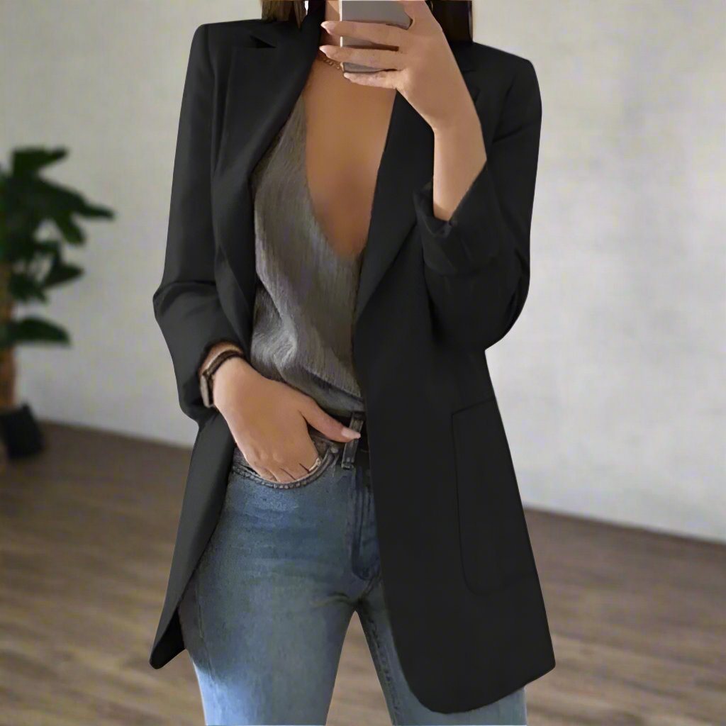 Kvinner Blazer - Skreddersydd Passform - Enkelspent - Klassisk Notch-Slag