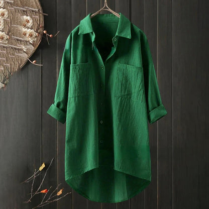 Women's Shirt – Relaxed Fit – Breathable Fabric – Dropped Shoulders – Tunic Length