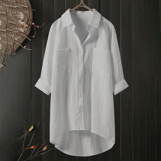 Women's Shirt – Relaxed Fit – Breathable Fabric – Dropped Shoulders – Tunic Length