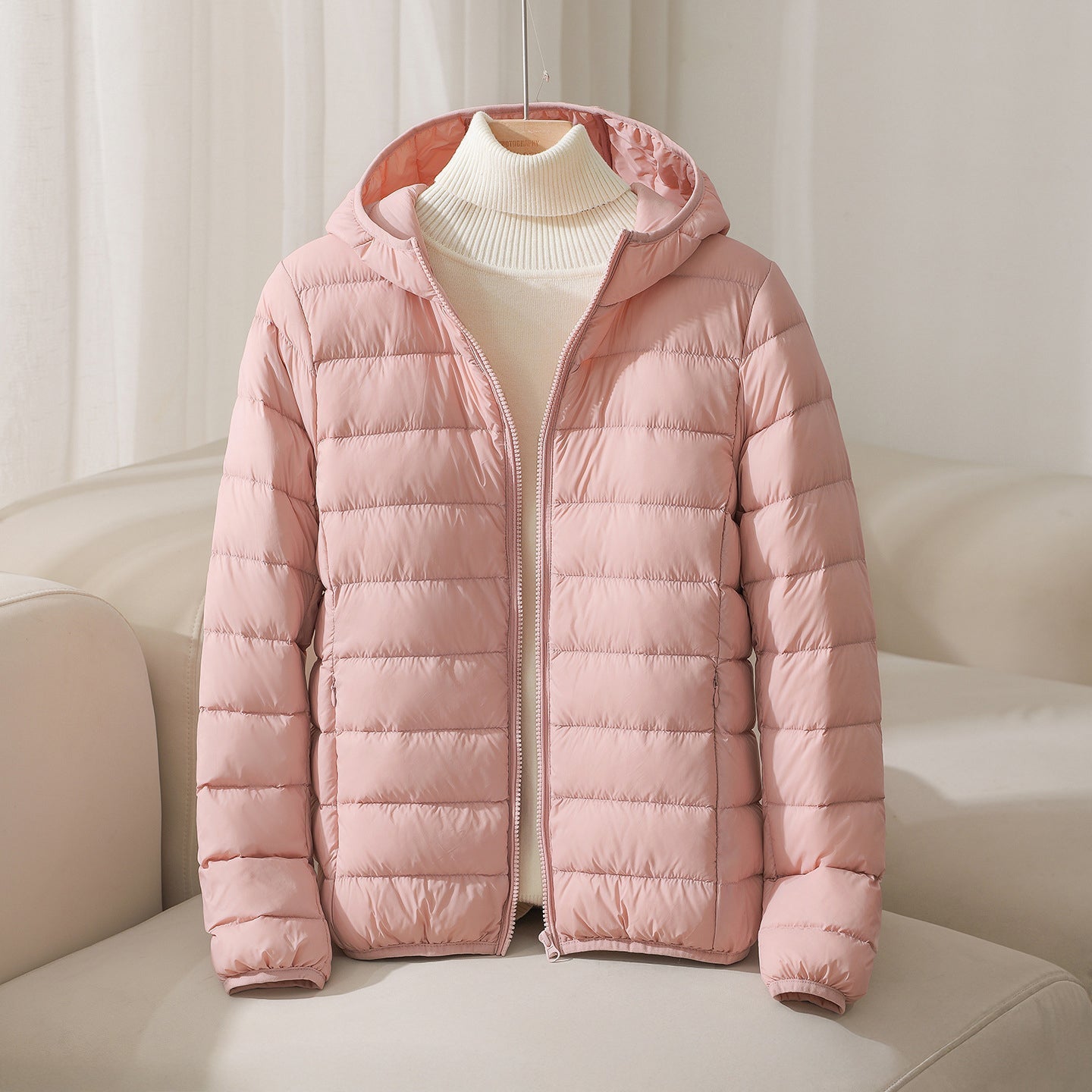 Sophie Quilted Hooded Puffer Jacket | Zip Front Puffer Jacket