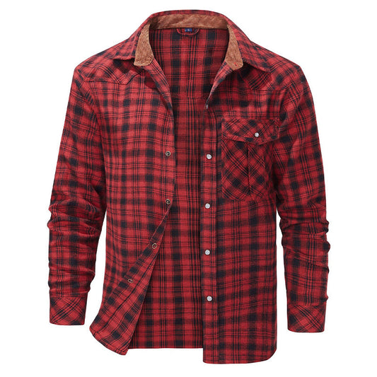 Marco Relaxed Fit Flannel Shirt | Plaid Long Sleeve Flannel Shirt