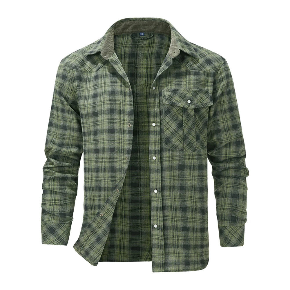 Marco Relaxed Fit Flannel Shirt | Plaid Long Sleeve Flannel Shirt