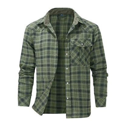 Marco Relaxed Fit Flannel Shirt | Plaid Long Sleeve Flannel Shirt