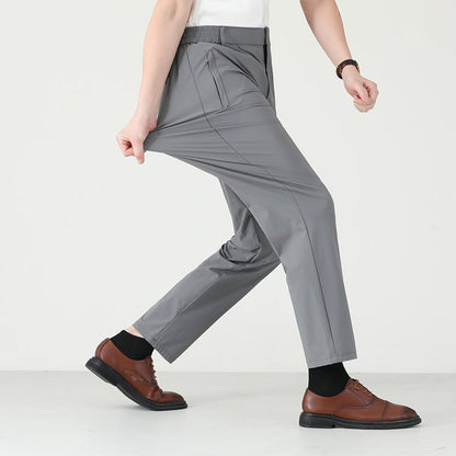 Adam Straight Fit Trousers | Solid Full-Length Trousers