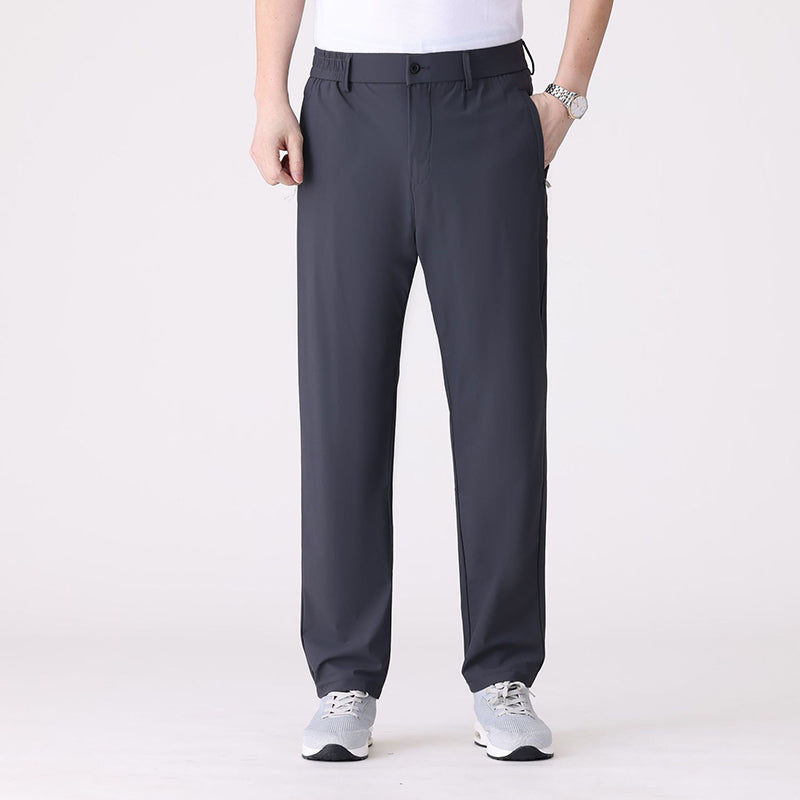 Adam Straight Fit Trousers | Solid Full-Length Trousers