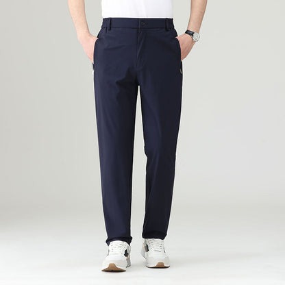 Adam Straight Fit Trousers | Solid Full-Length Trousers