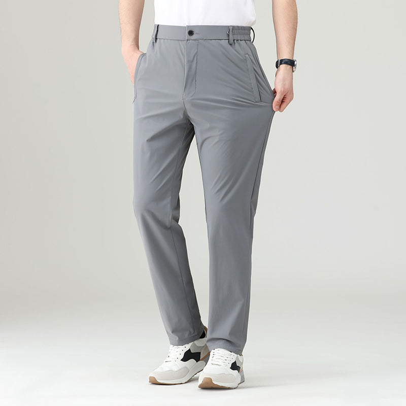 Adam Straight Fit Trousers | Solid Full-Length Trousers