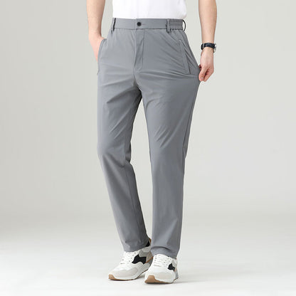 Adam Straight Fit Trousers | Solid Full-Length Trousers