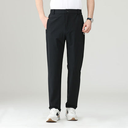 Adam Straight Fit Trousers | Solid Full-Length Trousers