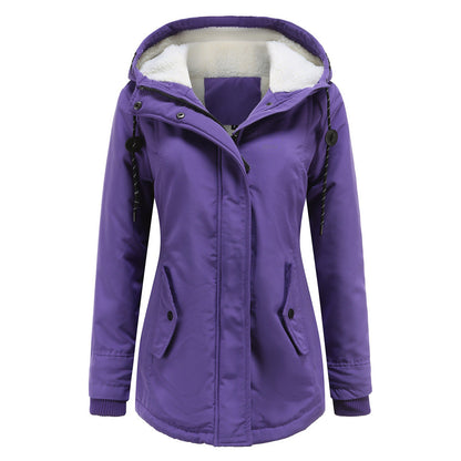 Women's Rain Jacket – Waterproof – Tailored Fit – Fleece-Lined with Hood