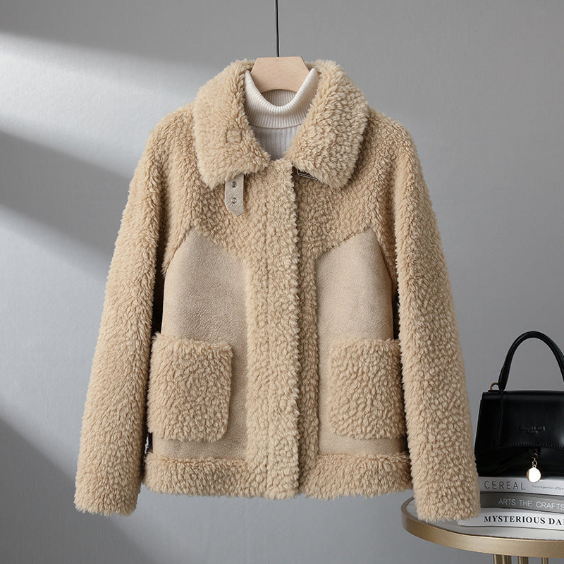 Emma Fleece Relaxed Fit Sherpa Jacket | Collared Sherpa Jacket