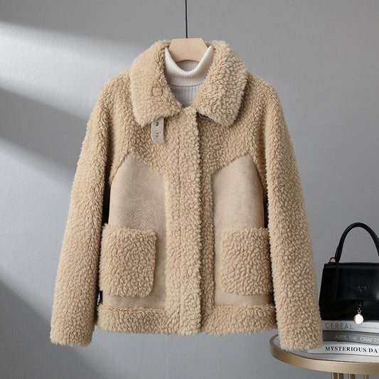 Emma Fleece Relaxed Fit Sherpa Jacket | Collared Sherpa Jacket