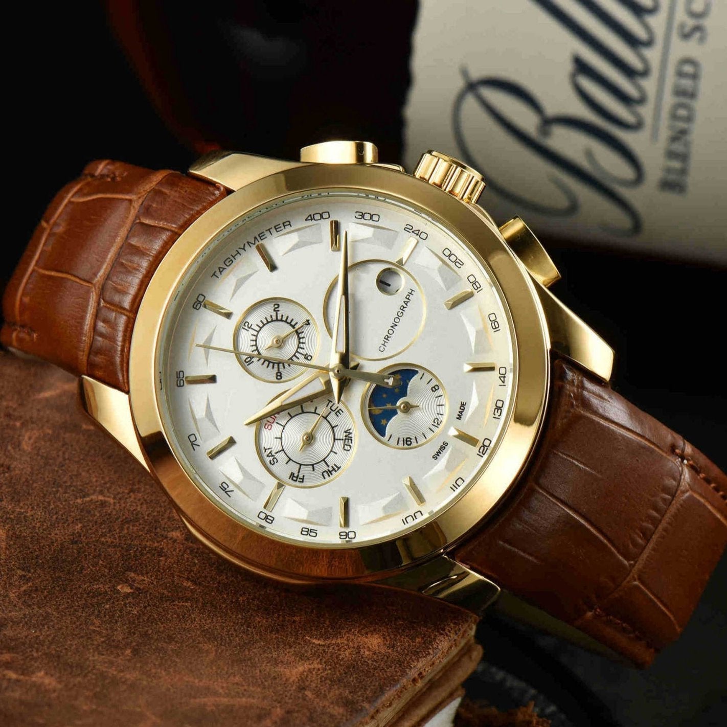 Isaac Chronograph Watch | Moon Phase Chronograph Watch