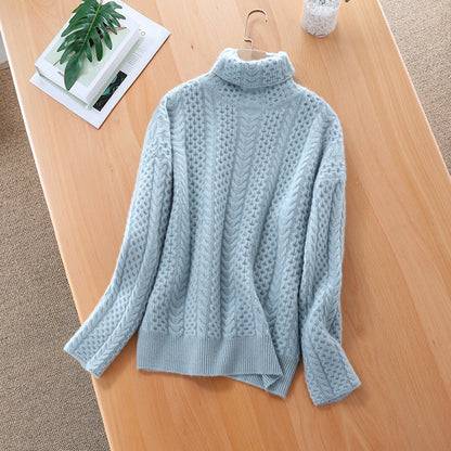 Chiara Relaxed Fit Turtleneck Sweater | Cable Knit Sweater