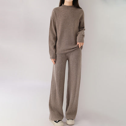 Alice Two-Piece Set | Mock Neck Sweater, Wide-Leg Trousers Set