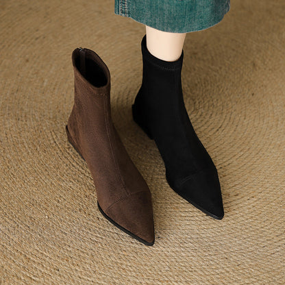 Sophie Sock Fit Ankle Boots | Pointed Toe, Block Heel Ankle Boots