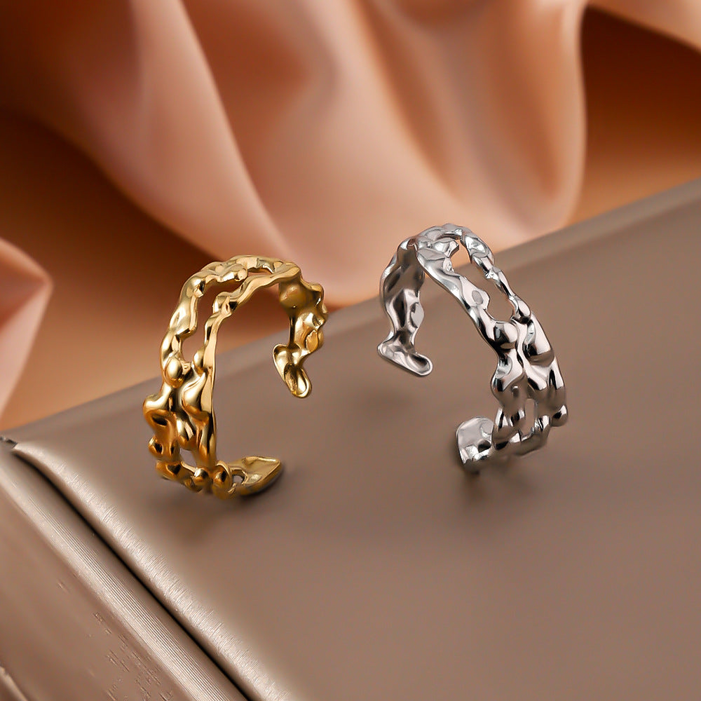 Giorgia Adjustable Ring | Molten Textured Ring