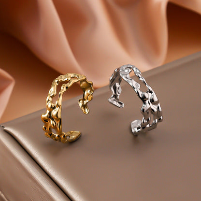 Giorgia Adjustable Ring | Molten Textured Ring