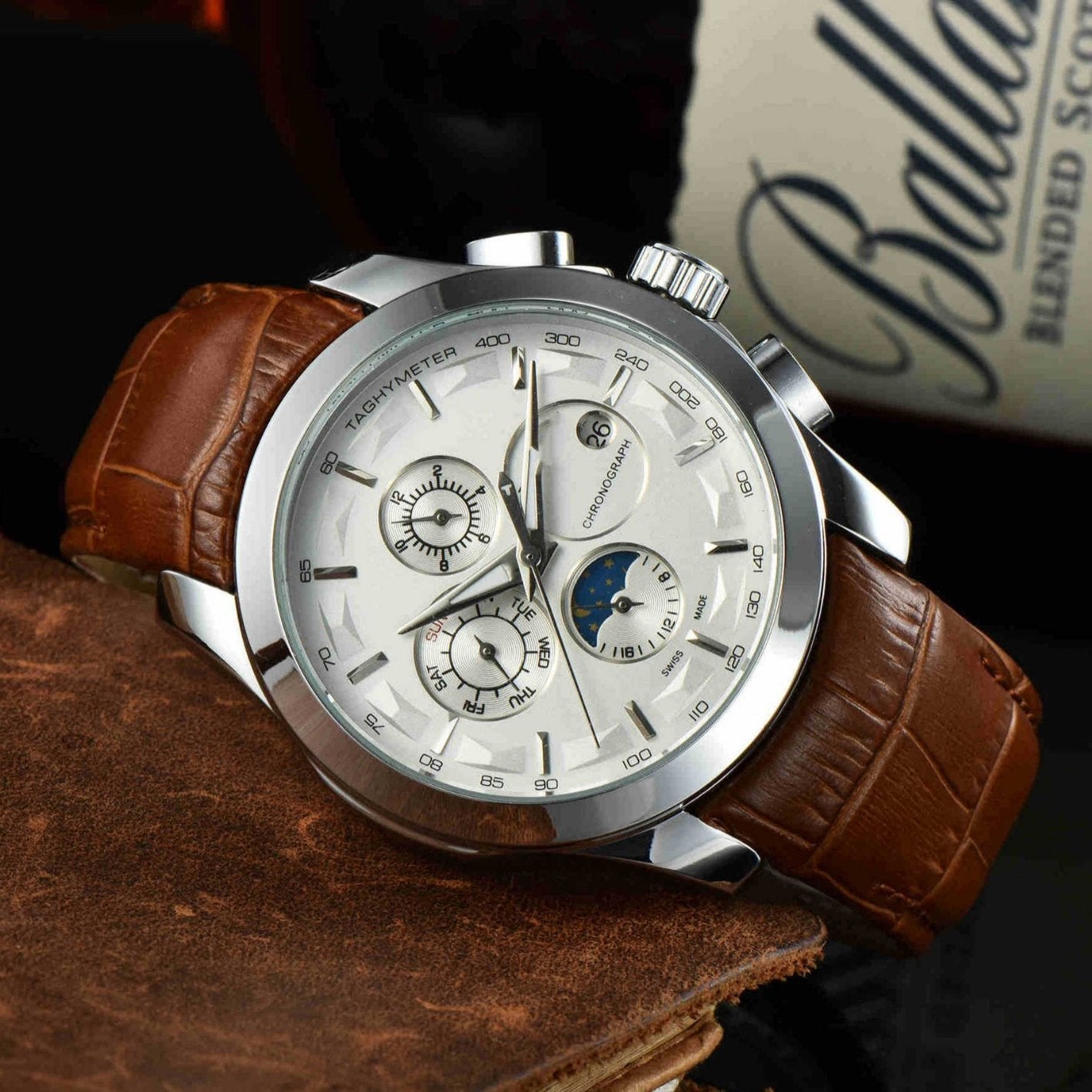 Isaac Chronograph Watch | Moon Phase Chronograph Watch